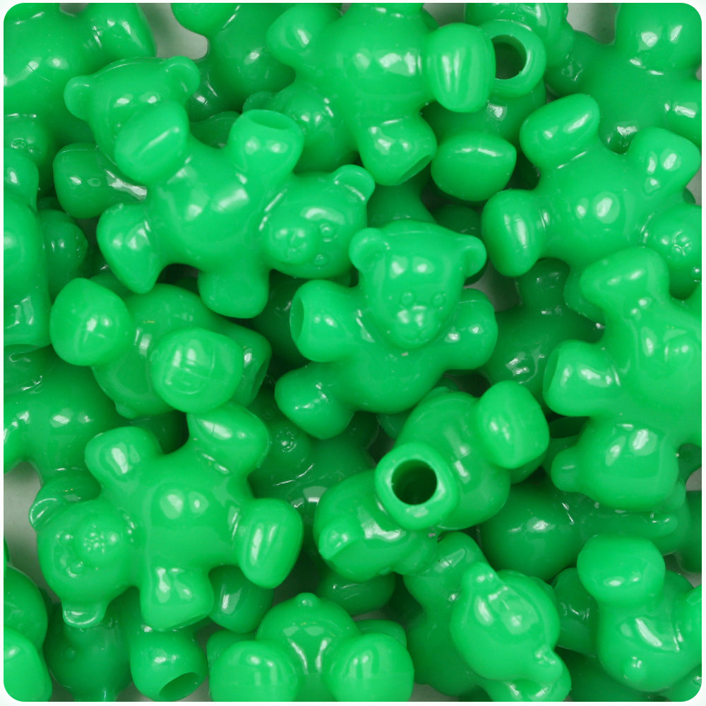 Grasshopper Neon Bright 25mm Teddy Bear Pony Beads (8pcs)