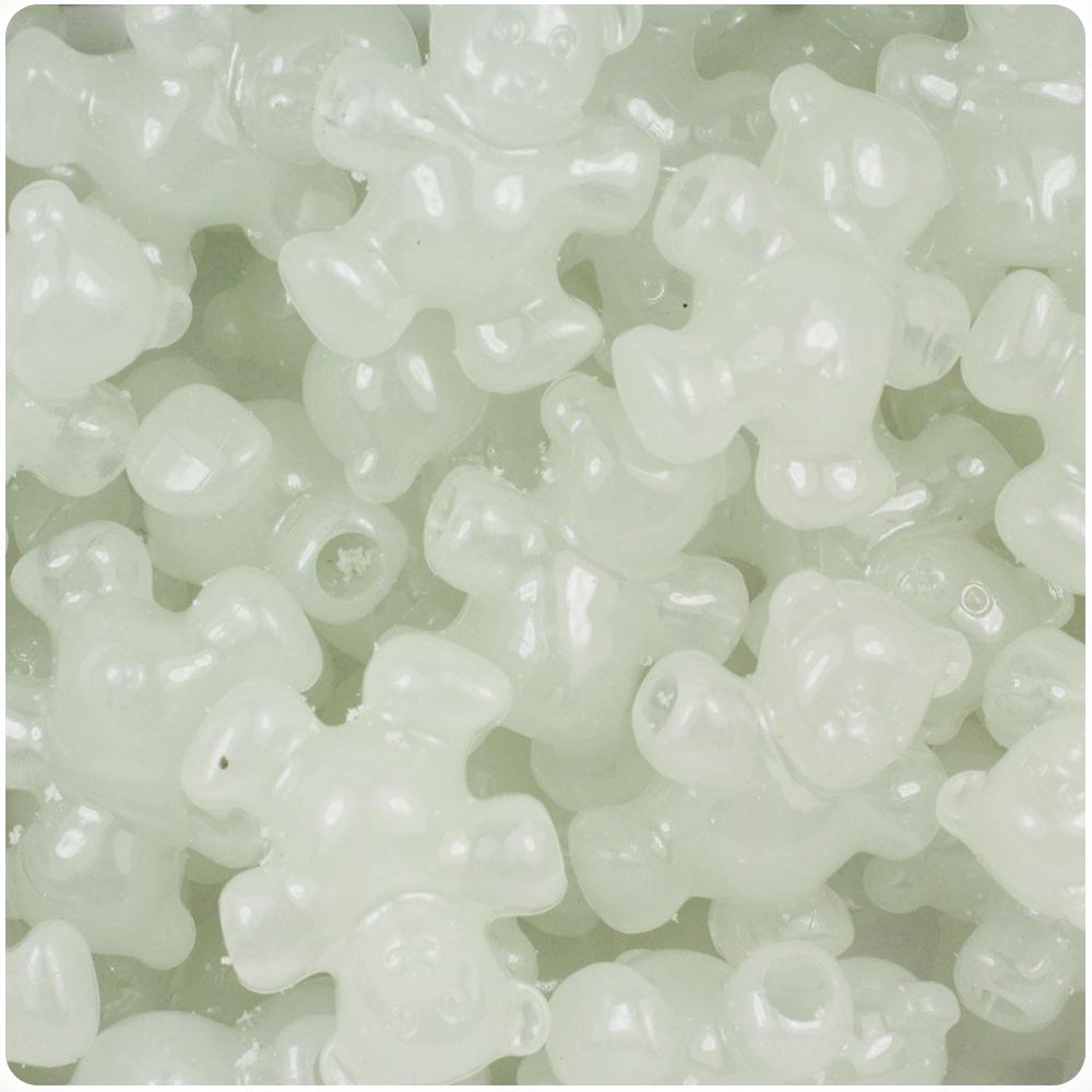 Night Glow-in-the-Dark 25mm Teddy Bear Pony Beads (8pcs)