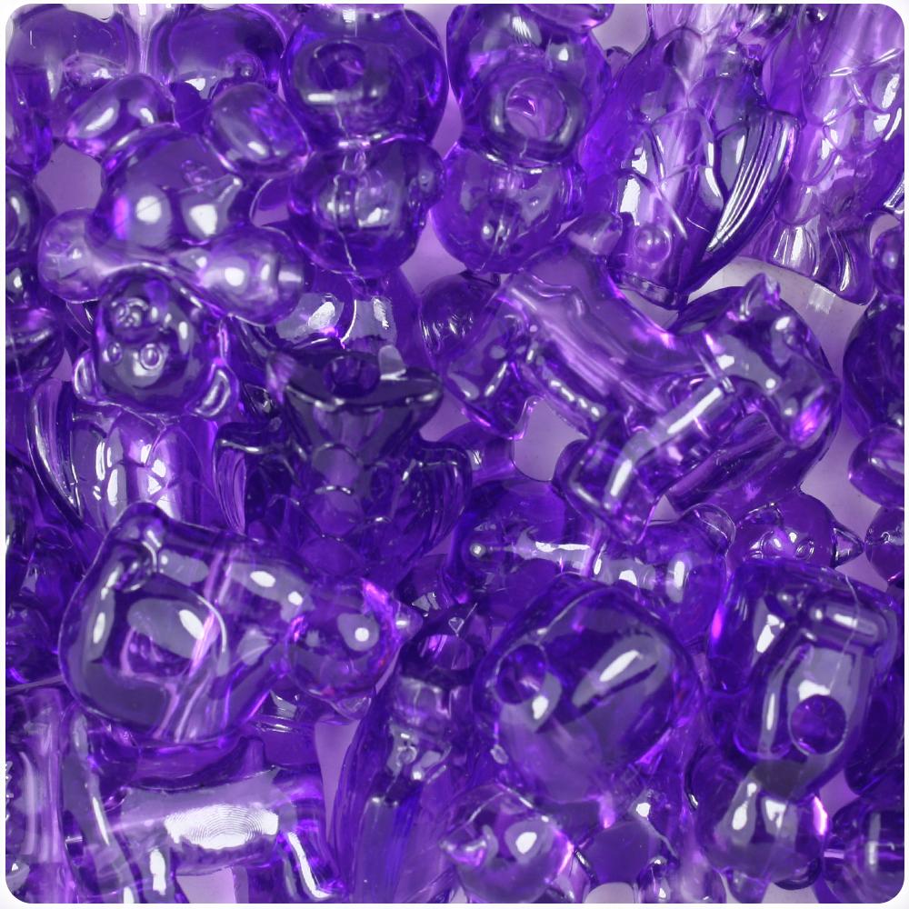 Amethyst Transparent Pet Parade Pony Beads (8pcs)
