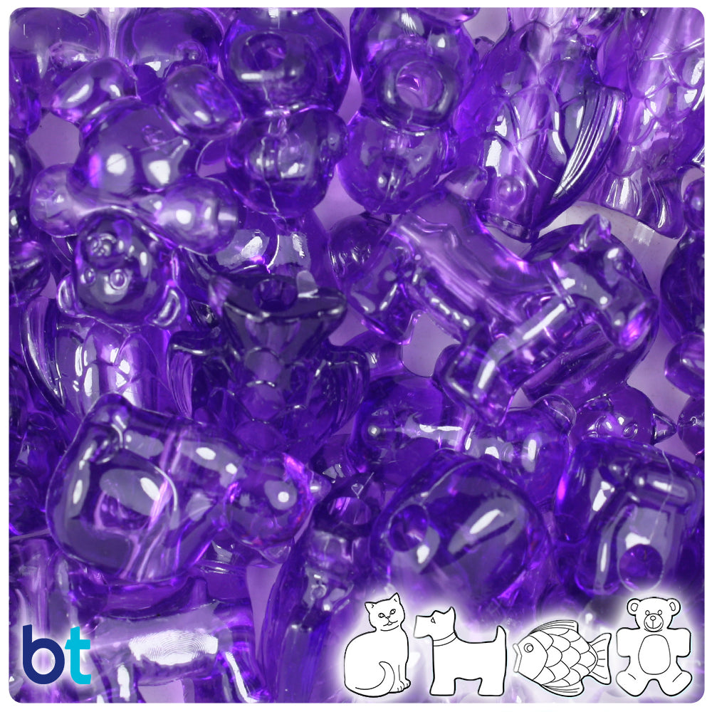 Amethyst Transparent Pet Parade Pony Beads (2oz)