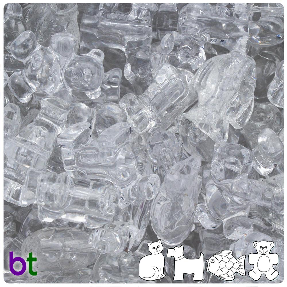 Crystal Transparent Pet Parade Pony Beads (8pcs)