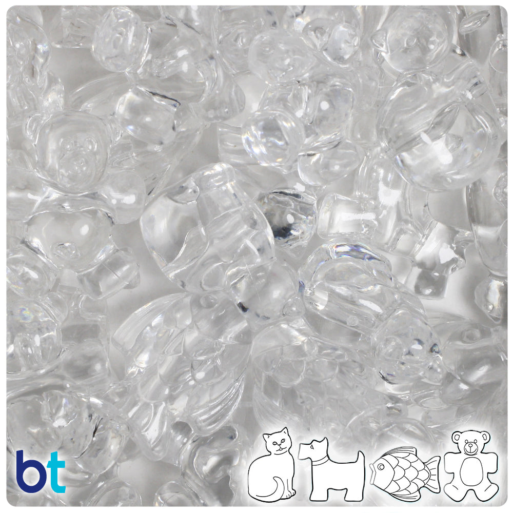 Crystal Transparent Pet Parade Pony Beads (2oz)