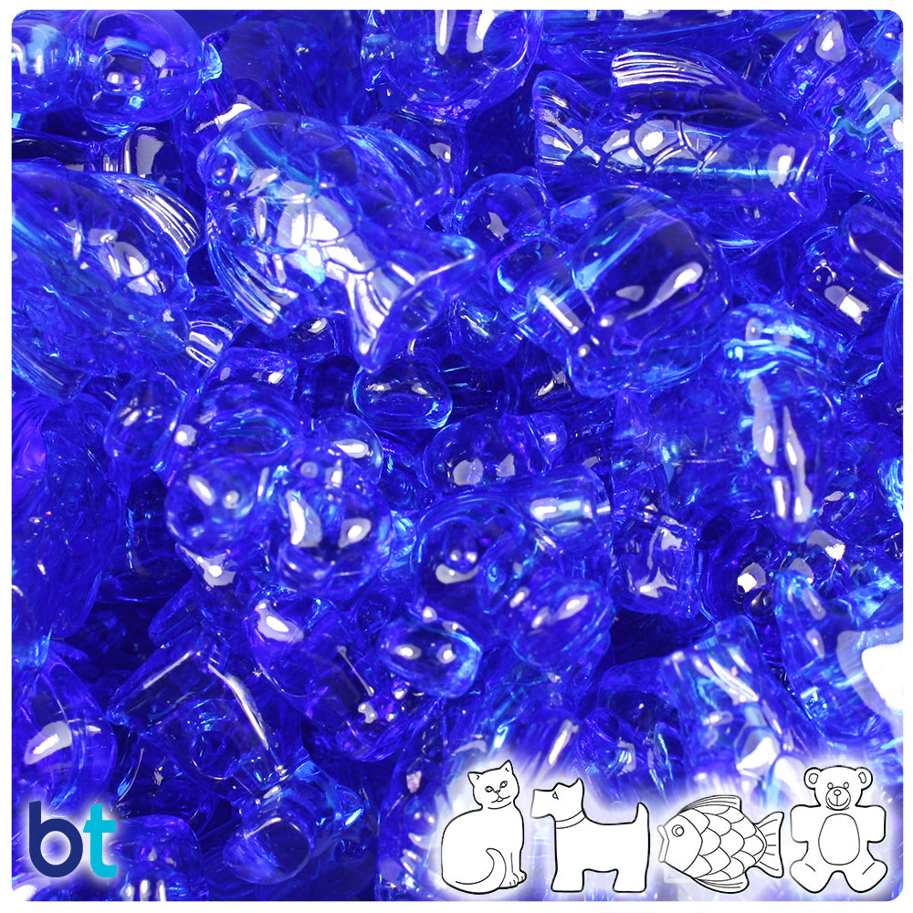 Dark Sapphire Transparent Pet Parade Pony Beads (2oz)