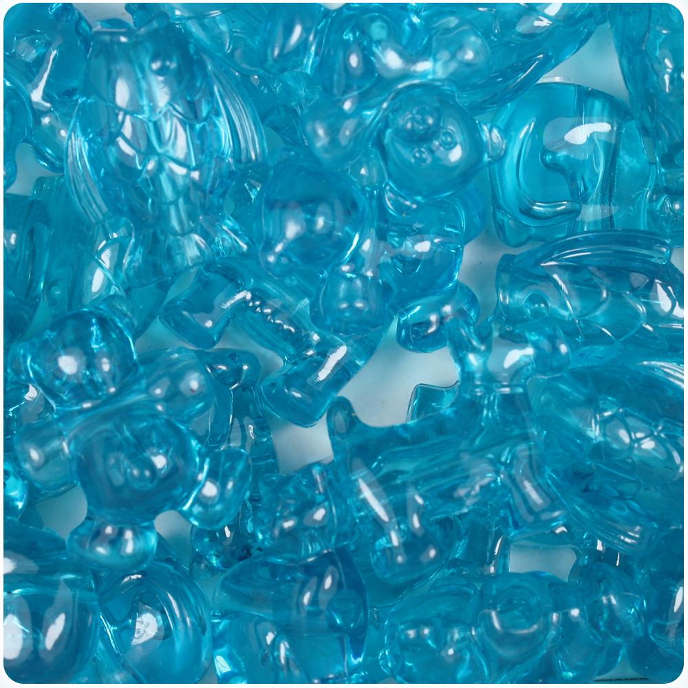 Turquoise Transparent Pet Parade Pony Beads (8pcs)