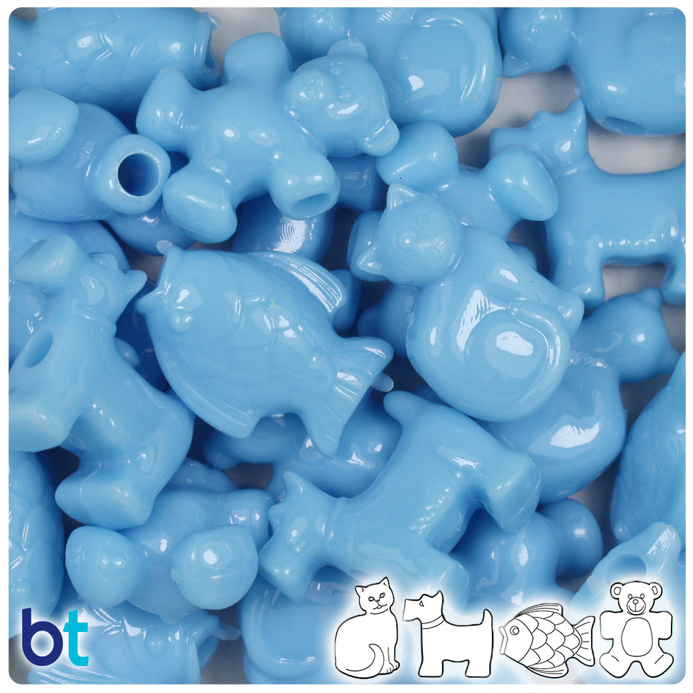 Baby Blue Opaque Pet Parade Pony Beads (2oz)