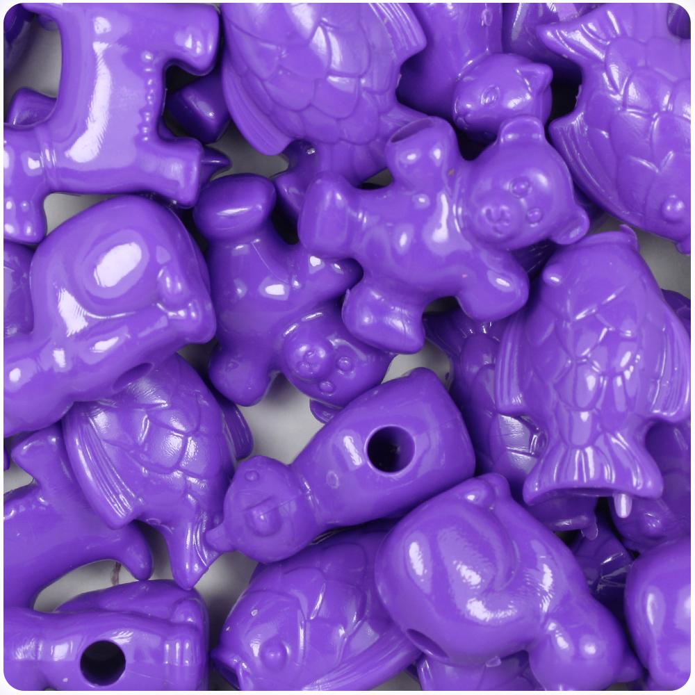 Dark Lilac Opaque Pet Parade Pony Beads (8pcs)