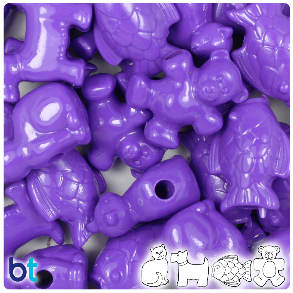 Dark Lilac Opaque Pet Parade Pony Beads (2oz)