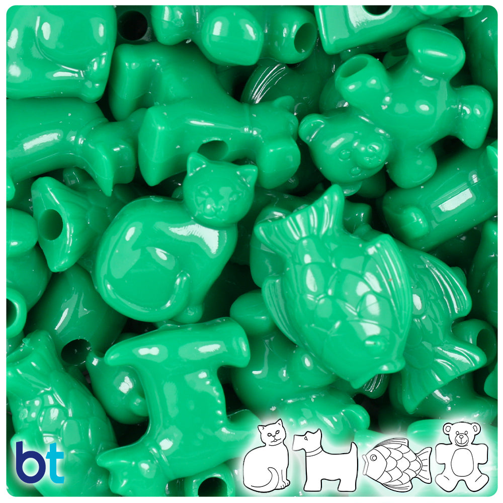 Green Opaque Pet Parade Pony Beads (2oz)