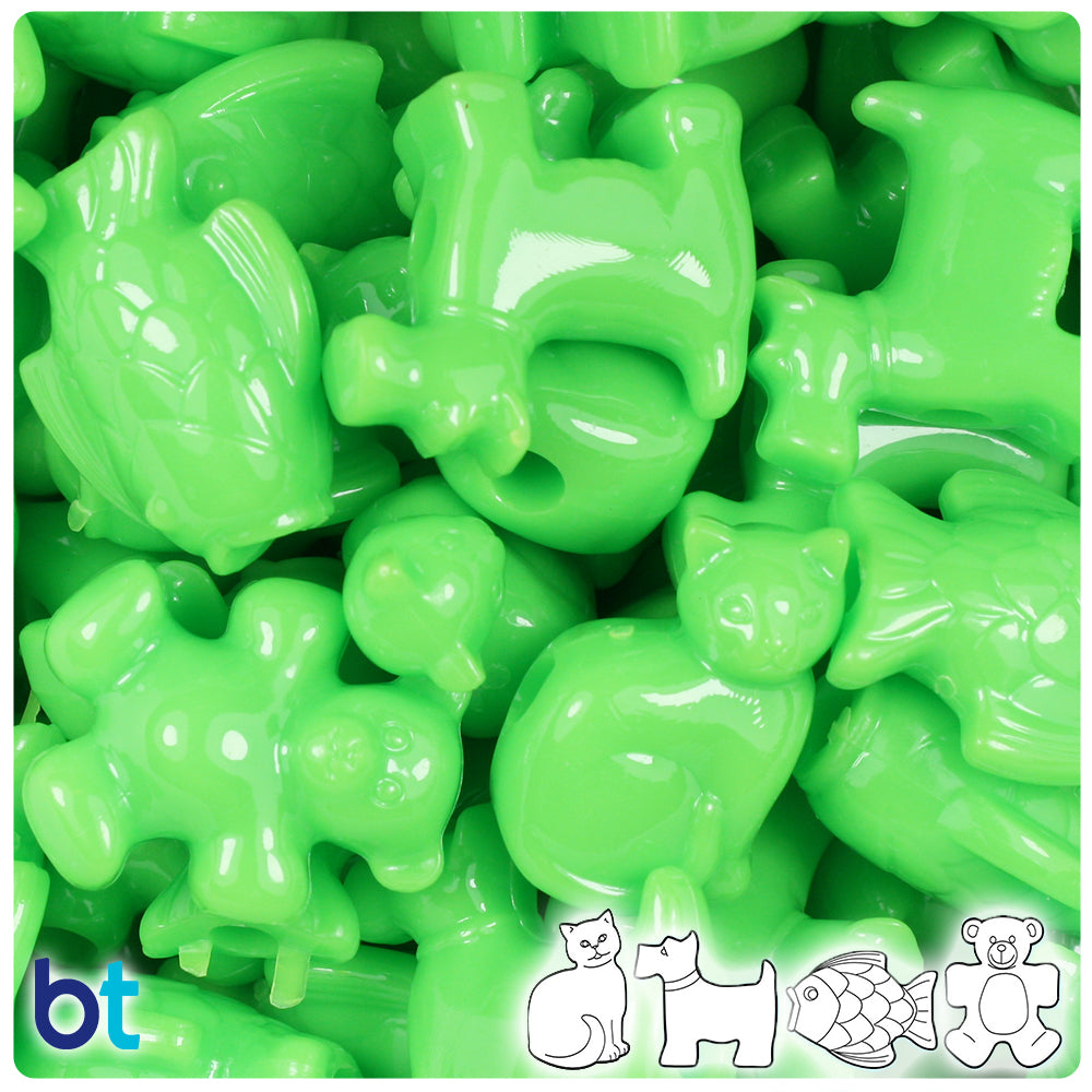 Lime Opaque Pet Parade Pony Beads (2oz)