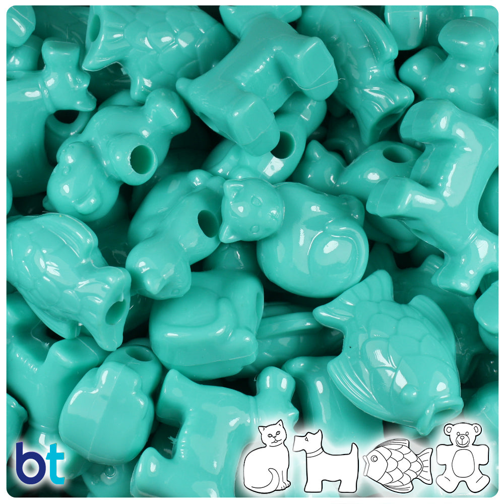 Light Turquoise Opaque Pet Parade Pony Beads (2oz)