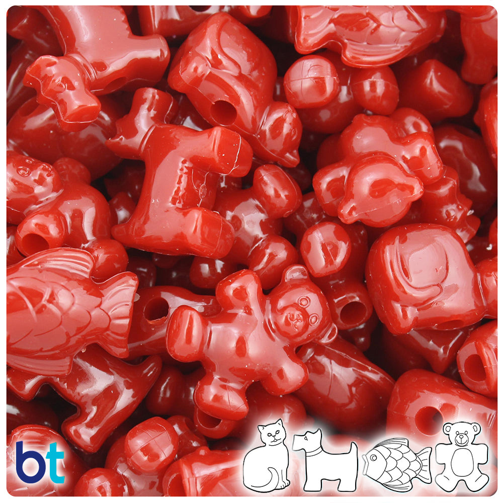 Red Opaque Pet Parade Pony Beads (2oz)