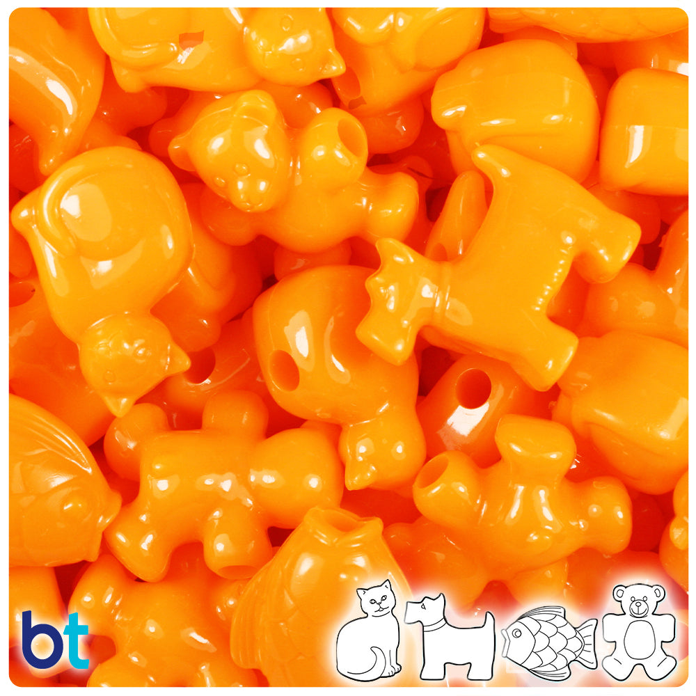 Orange Opaque Pet Parade Pony Beads (2oz)