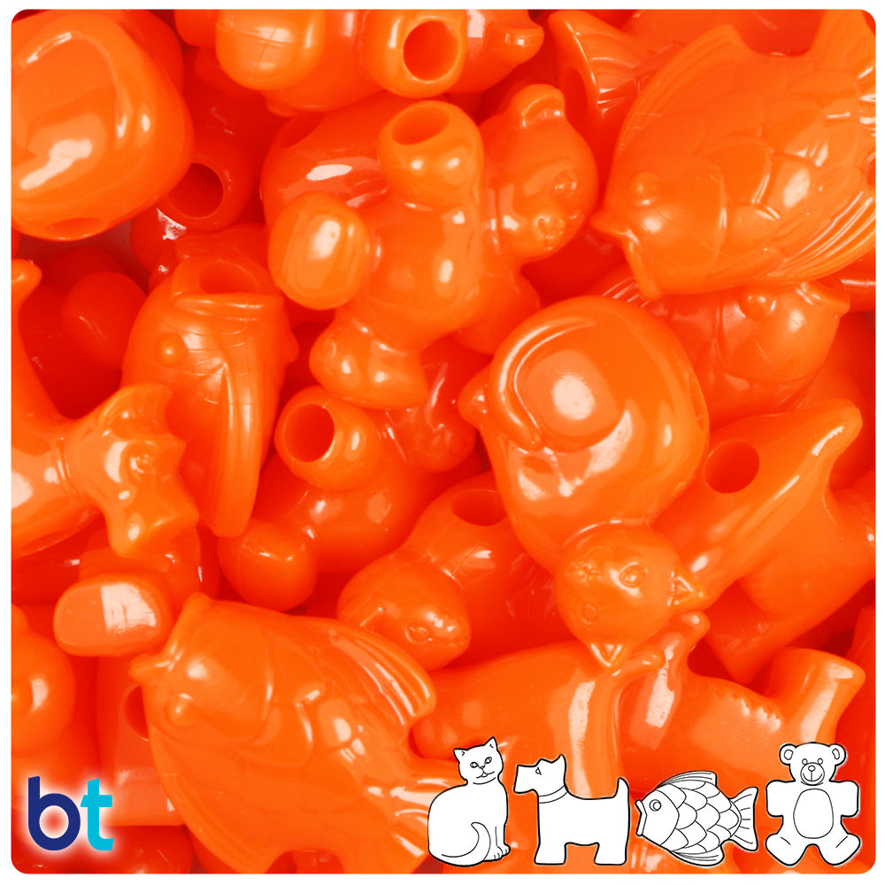 Tangelo Neon Bright Pet Parade Pony Beads (8pcs)