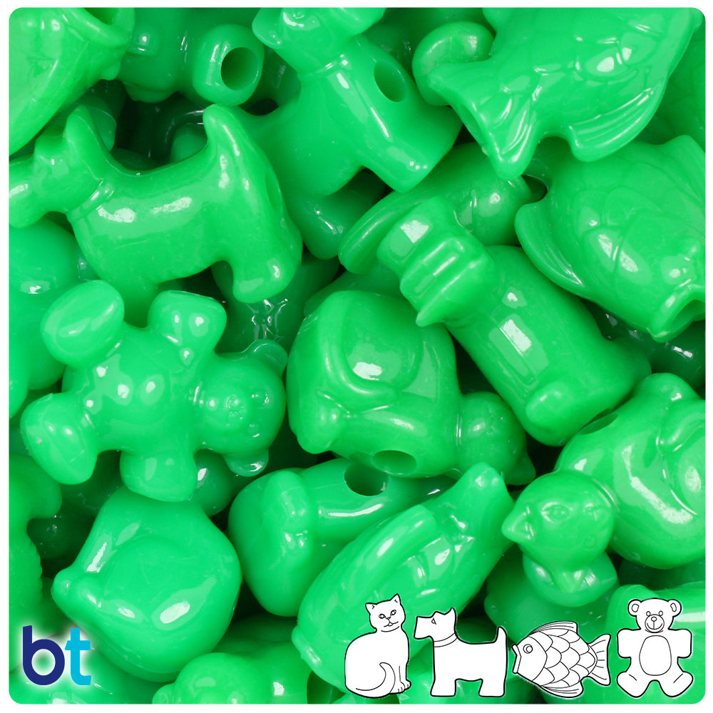 Grasshopper Neon Bright Pet Parade Pony Beads (8pcs)