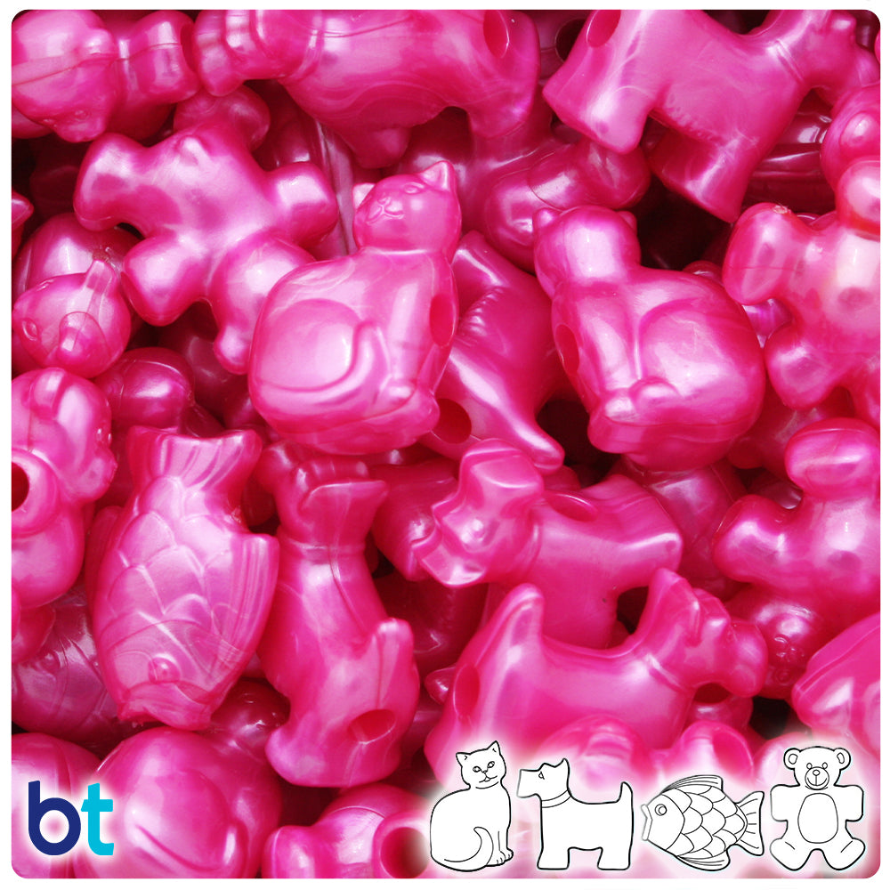 Hot Pink Pearl Pet Parade Pony Beads (2oz)