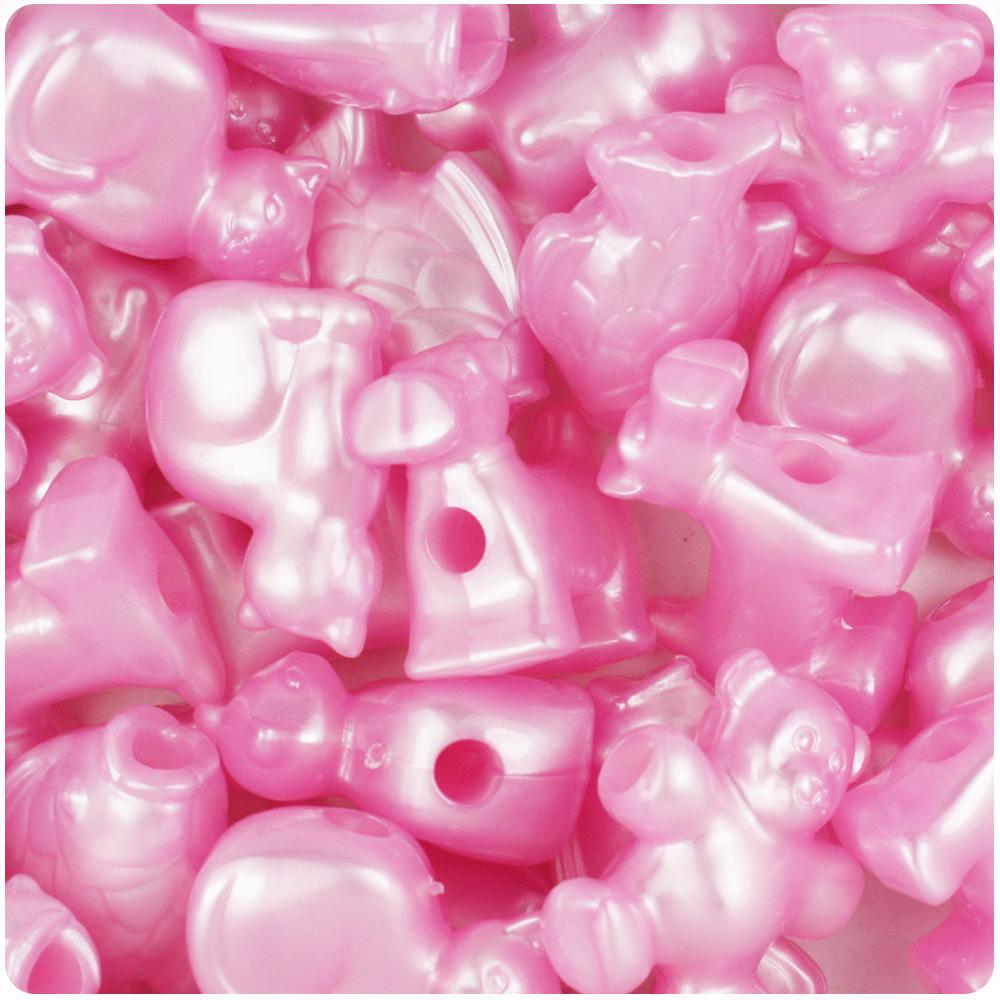 Light Pink Pearl Pet Parade Pony Beads (8pcs)