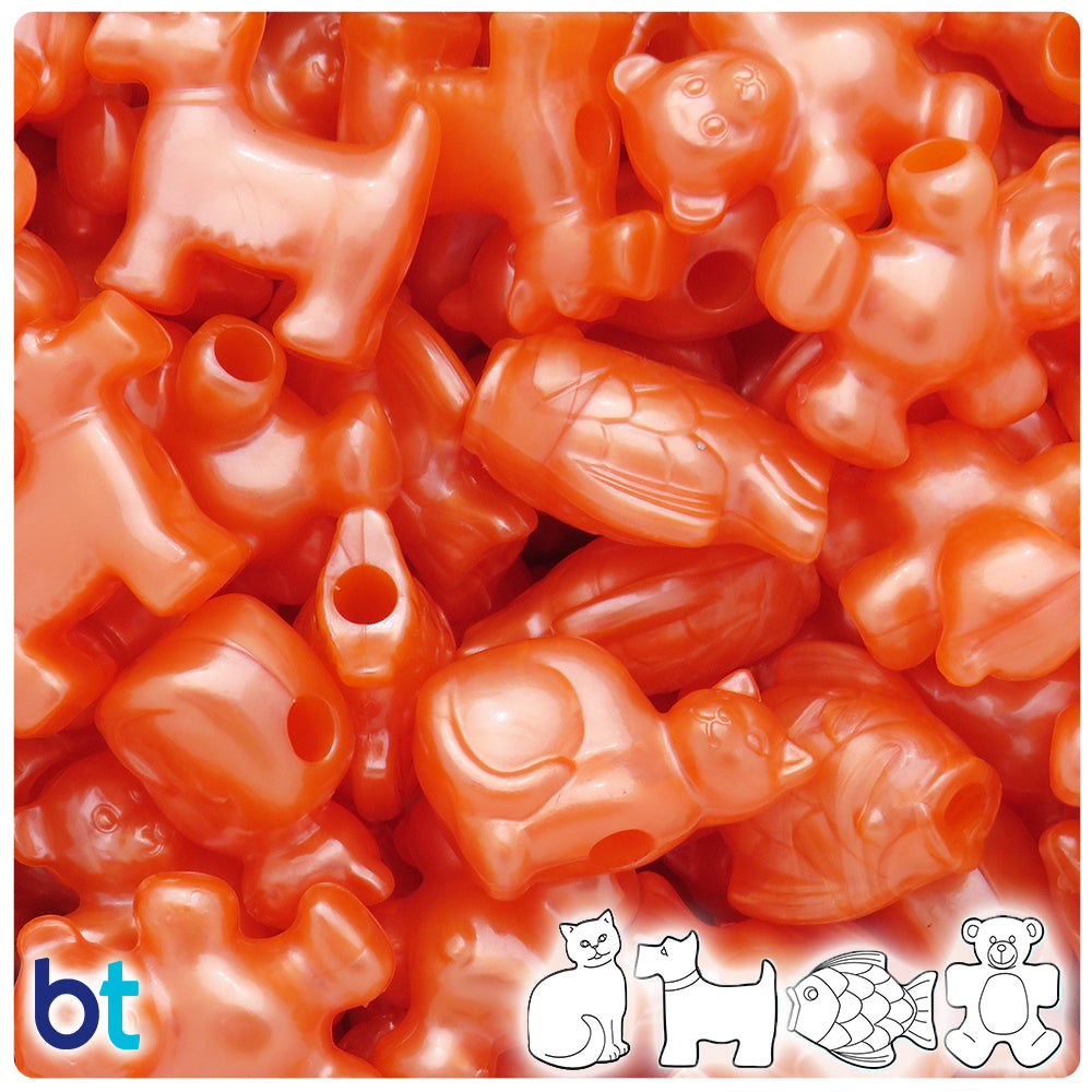 Orange Pearl Pet Parade Pony Beads (2oz)