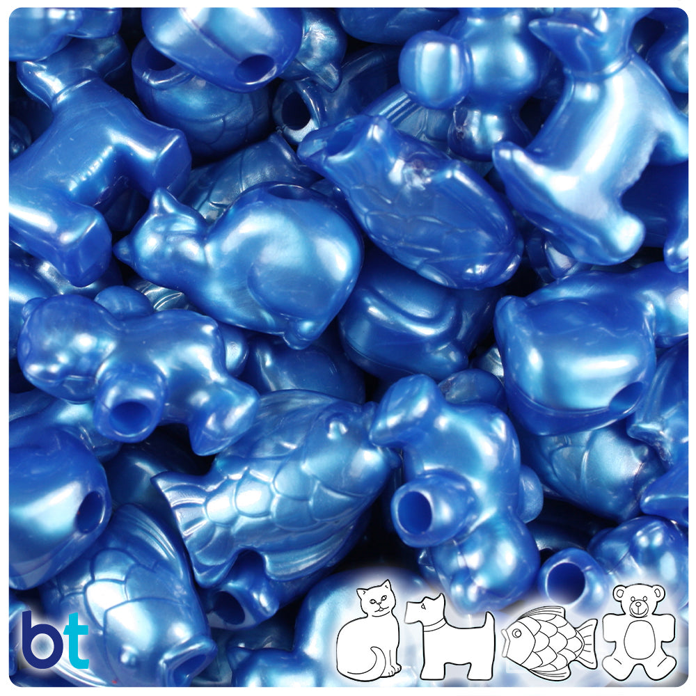 Dark Blue Pearl Pet Parade Pony Beads (2oz)