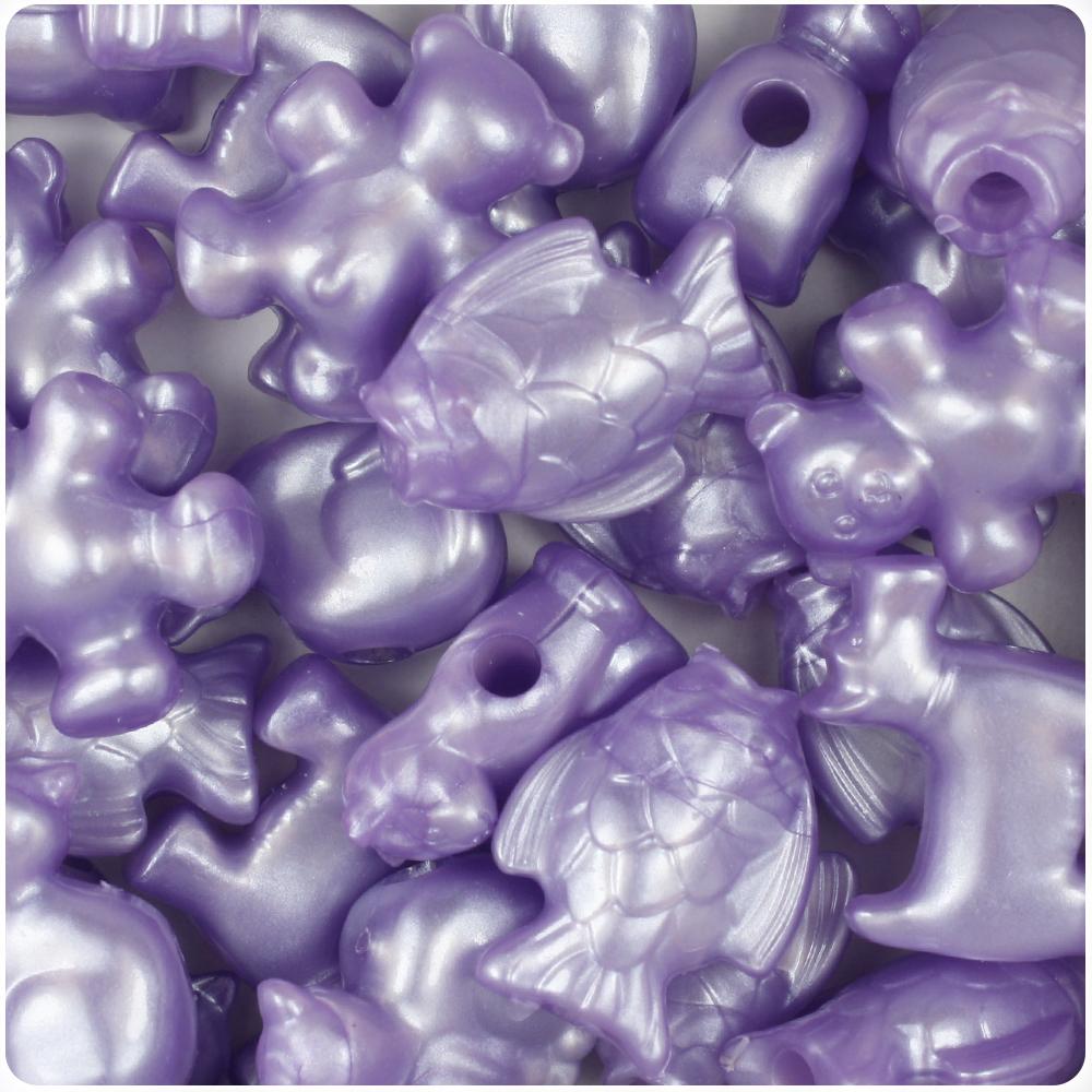 Light Purple Pearl Pet Parade Pony Beads (8pcs)