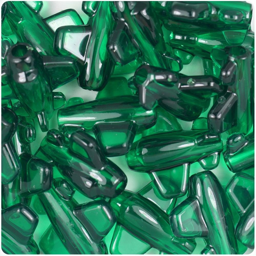 Emerald Transparent 25mm AirPlane Pony Beads (8pcs)