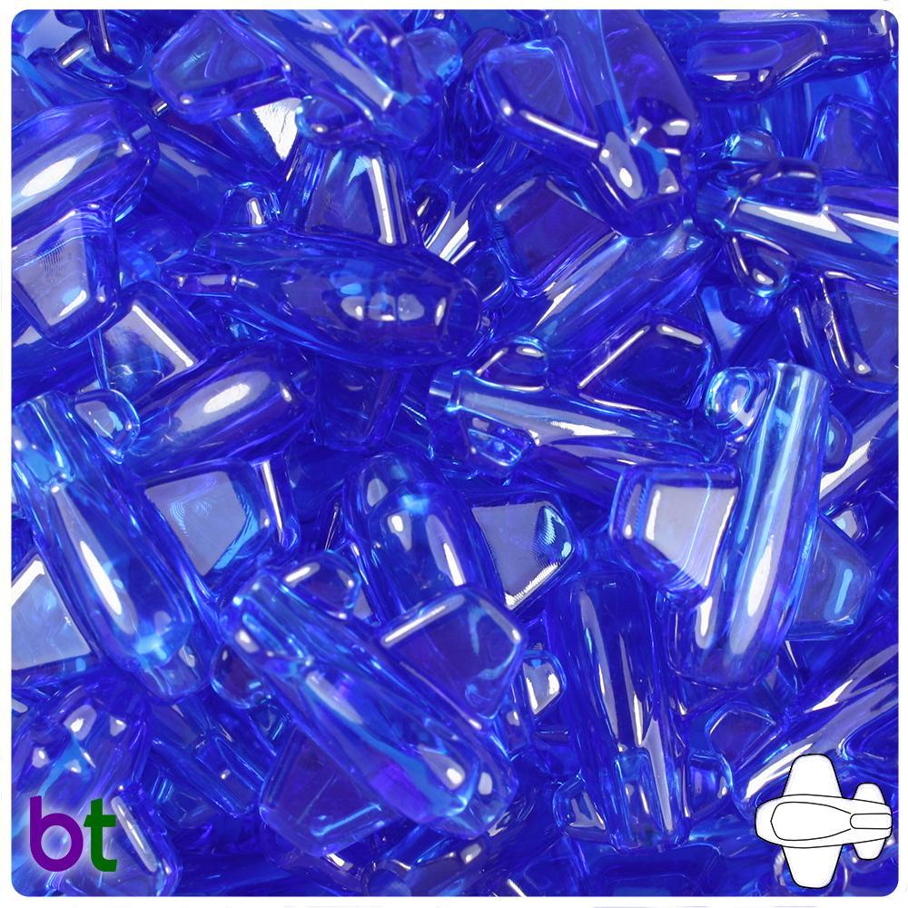 Dark Sapphire Transparent 25mm AirPlane Pony Beads (8pcs)