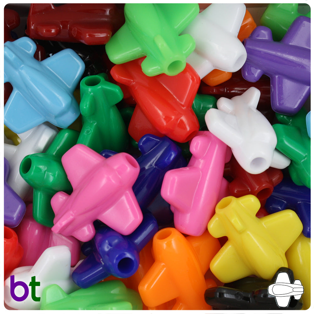 Wholesale Case 25mm AirPlane Pony Beads - Opaque