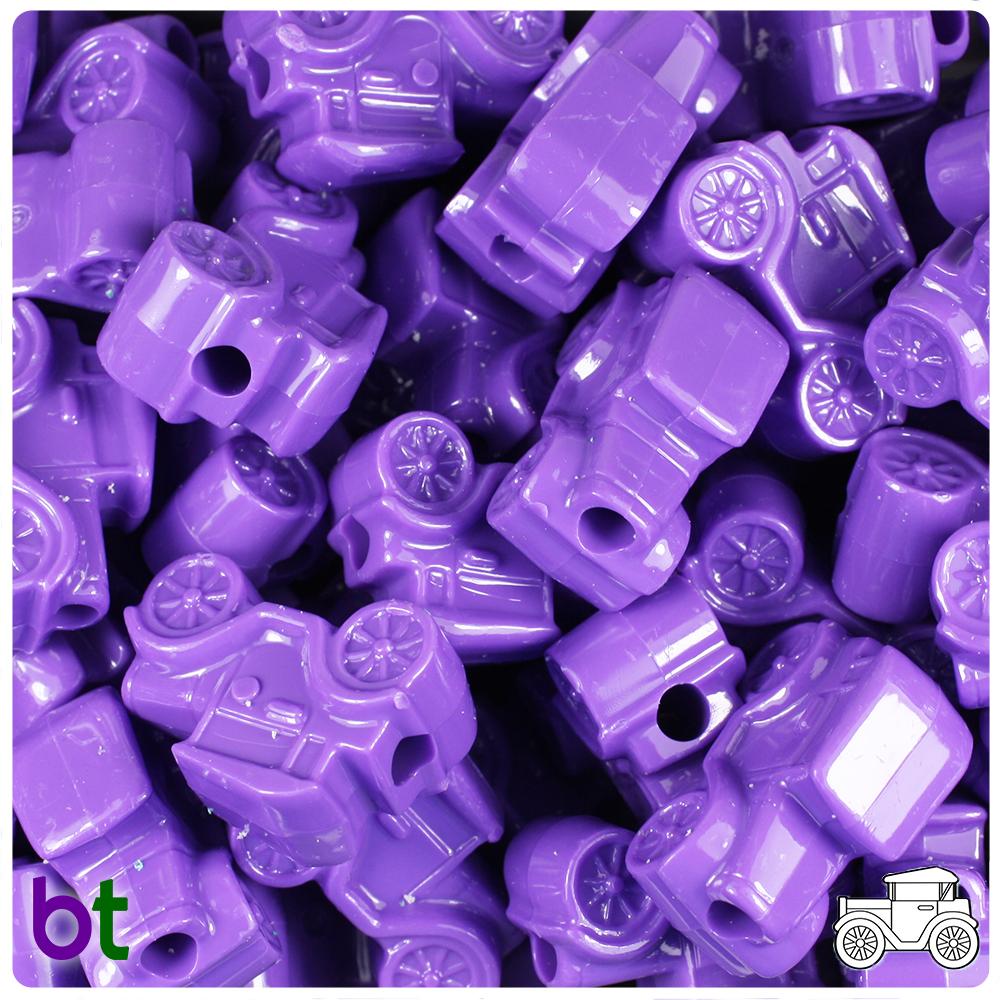 Dark Lilac Opaque 25mm Car Pony Beads (8pcs)