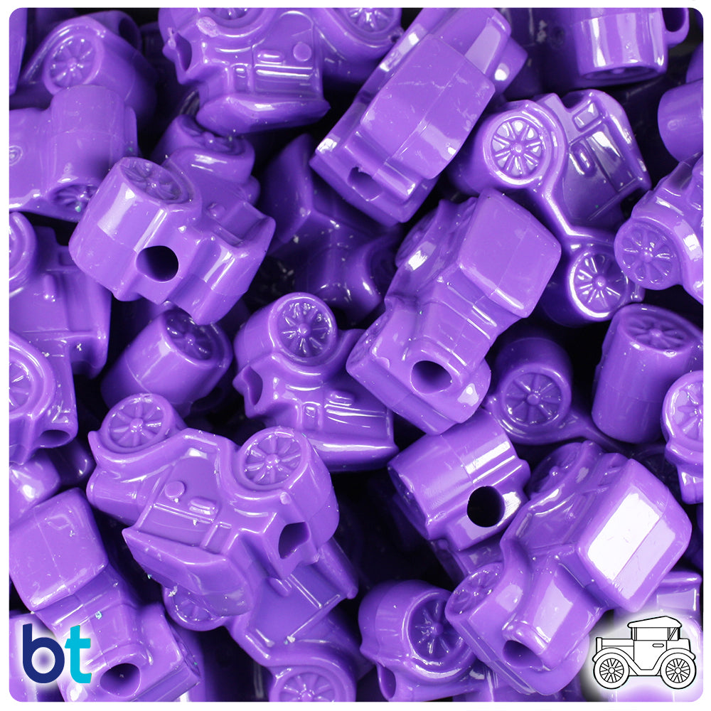 Dark Lilac Opaque 25mm Car Pony Beads (24pcs)