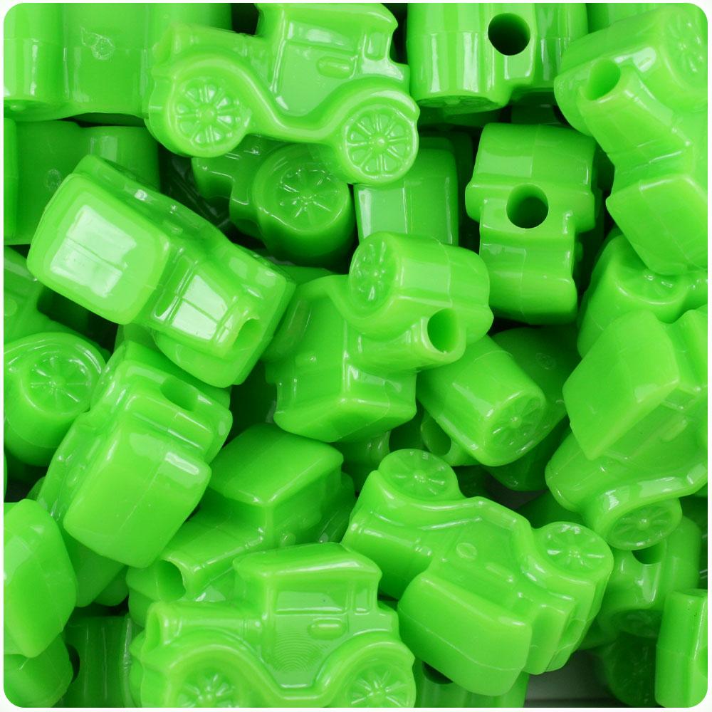 Lime Opaque 25mm Car Pony Beads (8pcs)