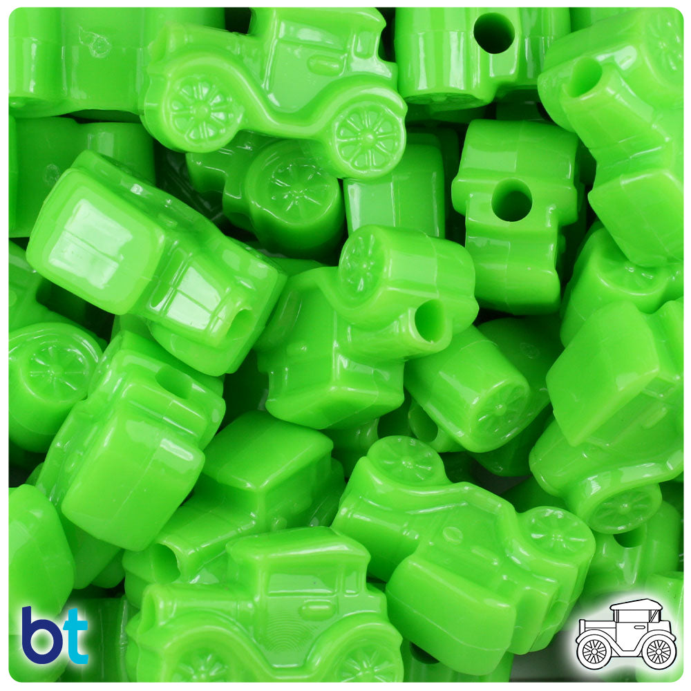 Lime Opaque 25mm Car Pony Beads (24pcs)