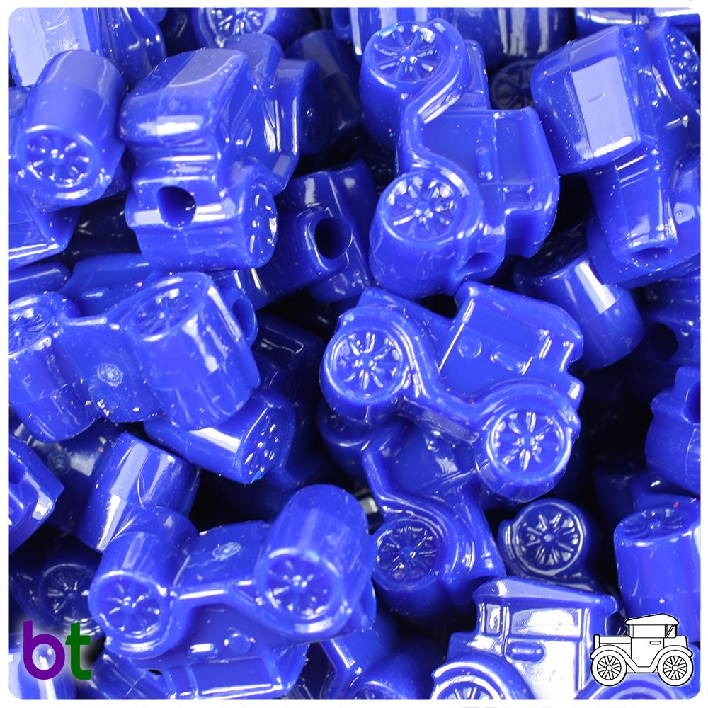 Royal Blue Opaque 25mm Car Pony Beads (8pcs)