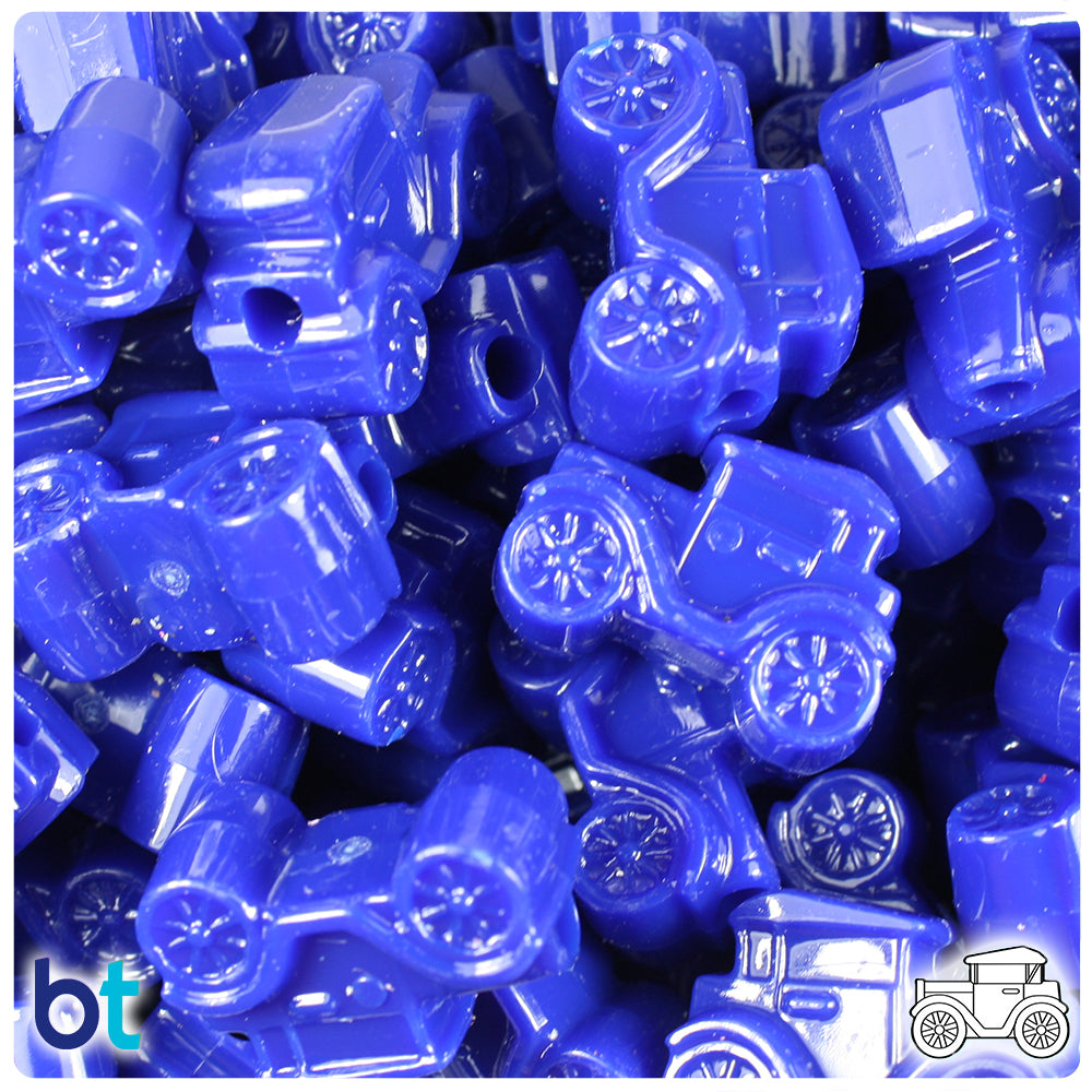 Royal Blue Opaque 25mm Car Pony Beads (24pcs)