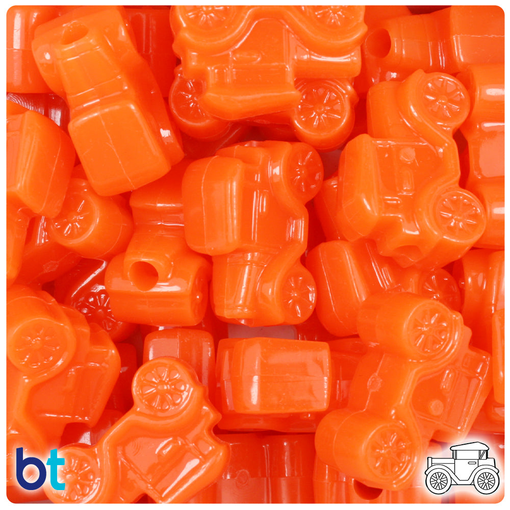 Tangelo Neon Bright 25mm Car Pony Beads (8pcs)