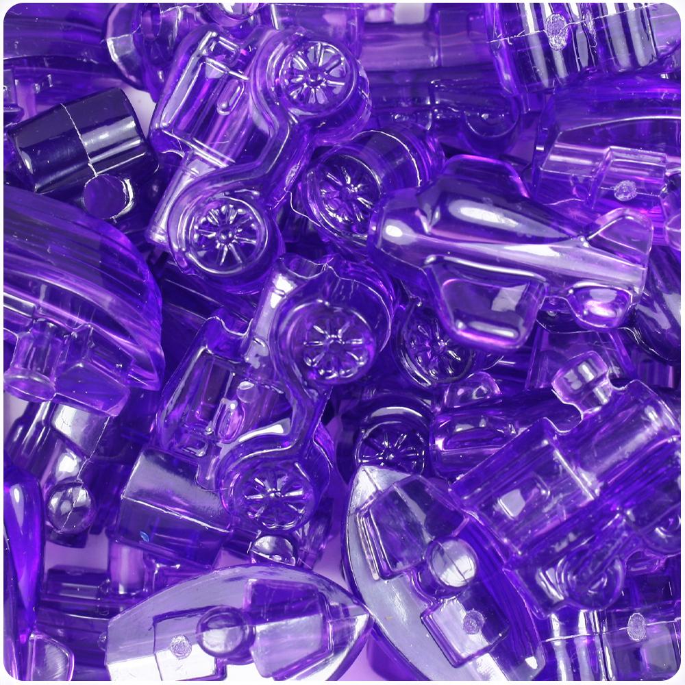 Amethyst Transparent Mini Mobile Pony Beads (8pcs)