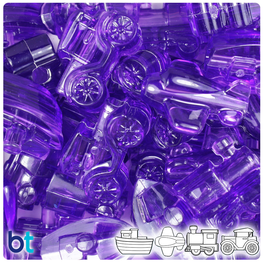 Amethyst Transparent Mini Mobile Pony Beads (2oz)