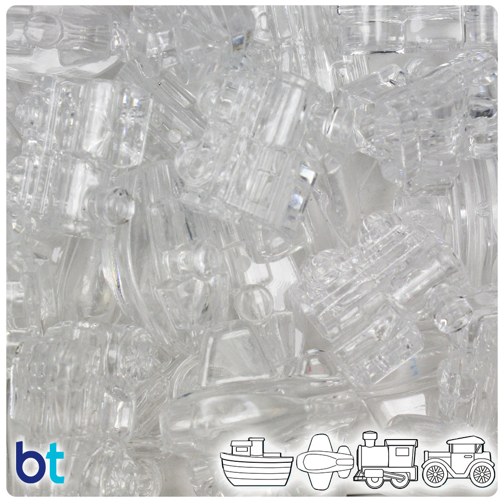 Crystal Transparent Mini Mobile Pony Beads (2oz)
