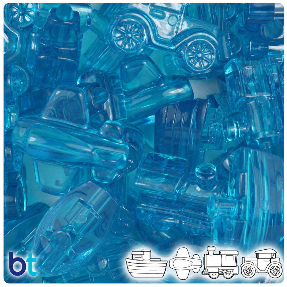 Turquoise Transparent Mini Mobile Pony Beads (2oz)