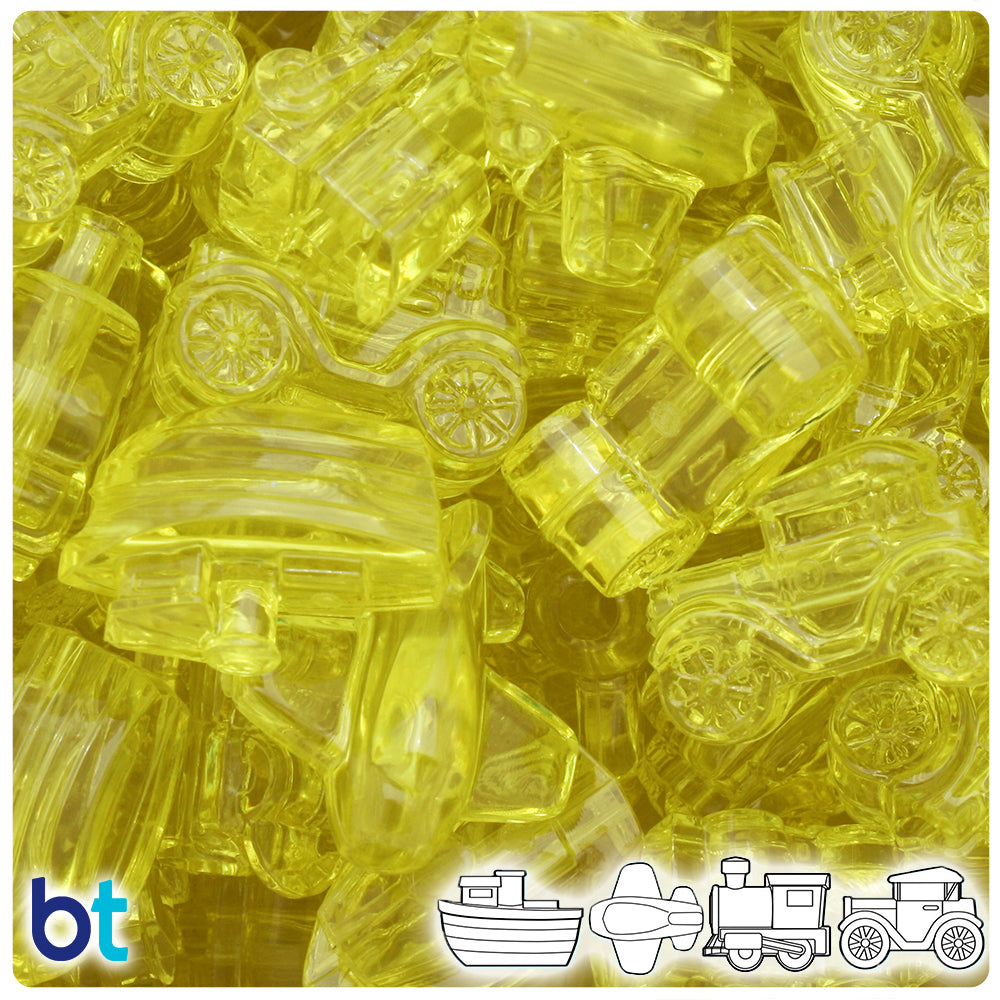 Yellow Transparent Mini Mobile Pony Beads (2oz)