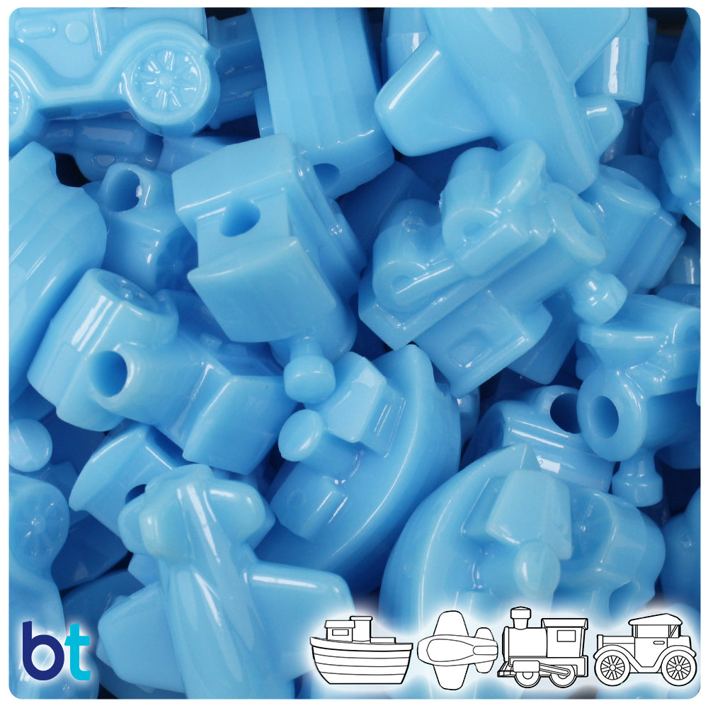 Baby Blue Opaque Mini Mobile Pony Beads (2oz)