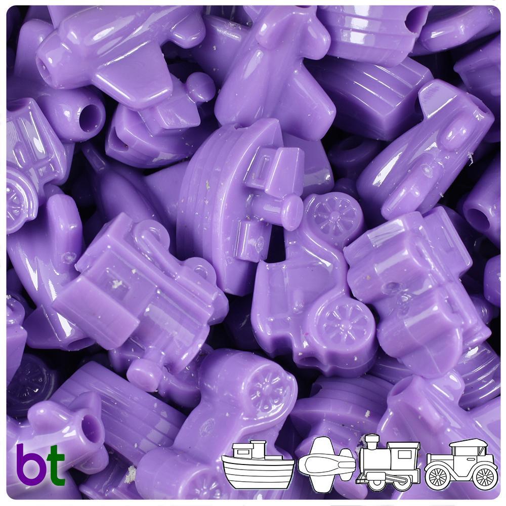 Lilac Opaque Mini Mobile Pony Beads (8pcs)