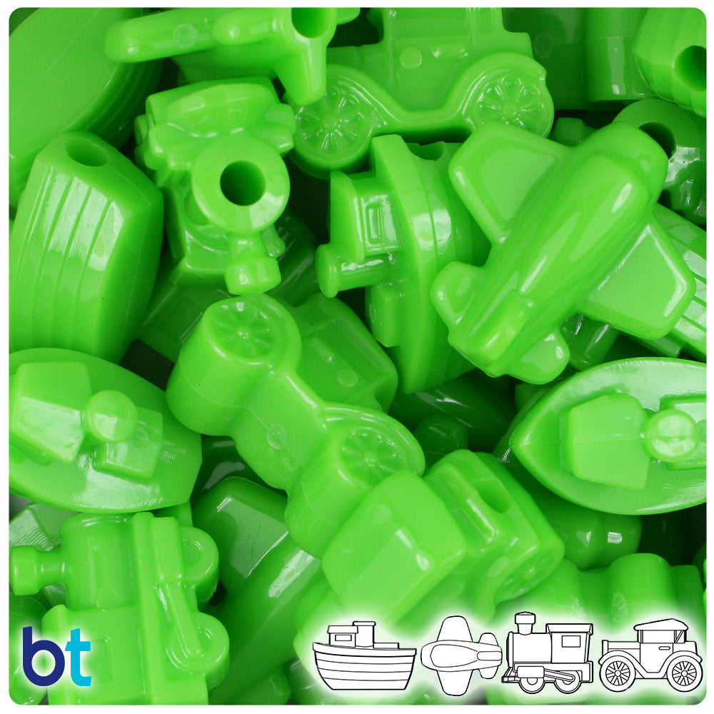 Lime Opaque Mini Mobile Pony Beads (2oz)