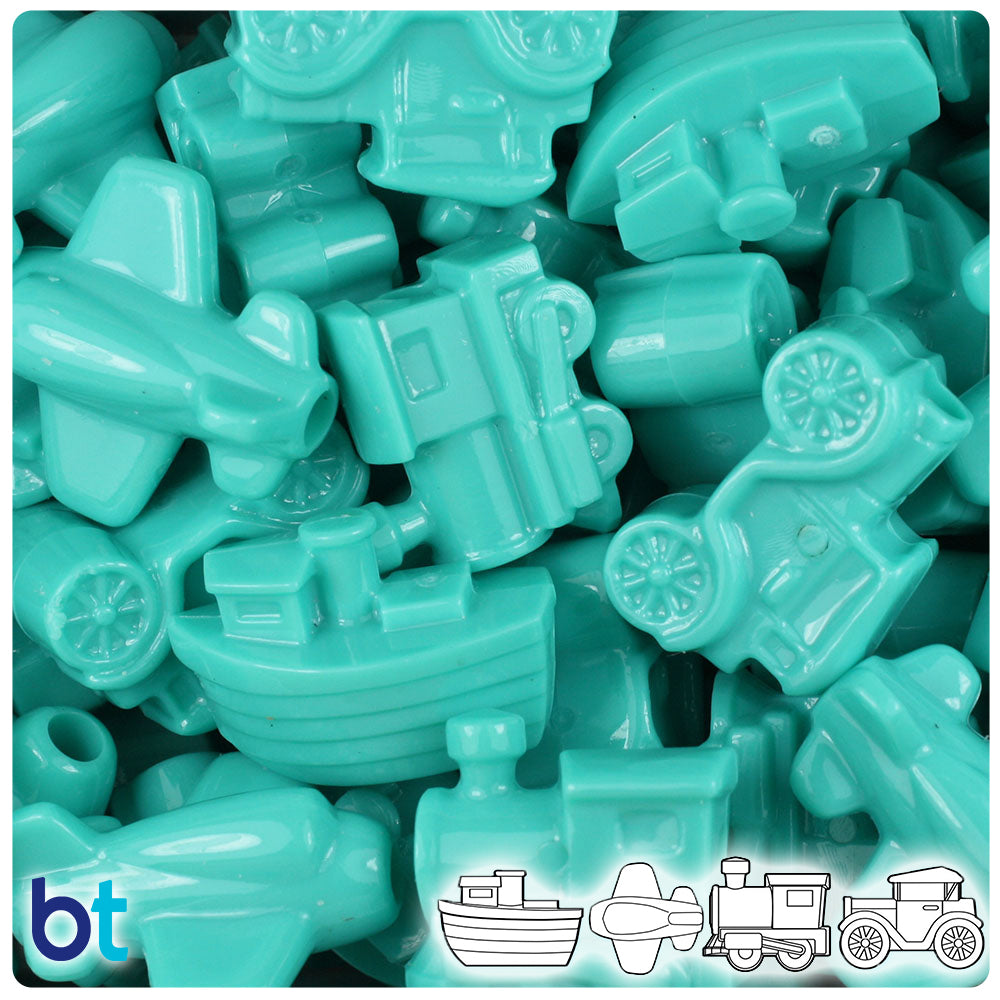 Light Turquoise Opaque Mini Mobile Pony Beads (2oz)