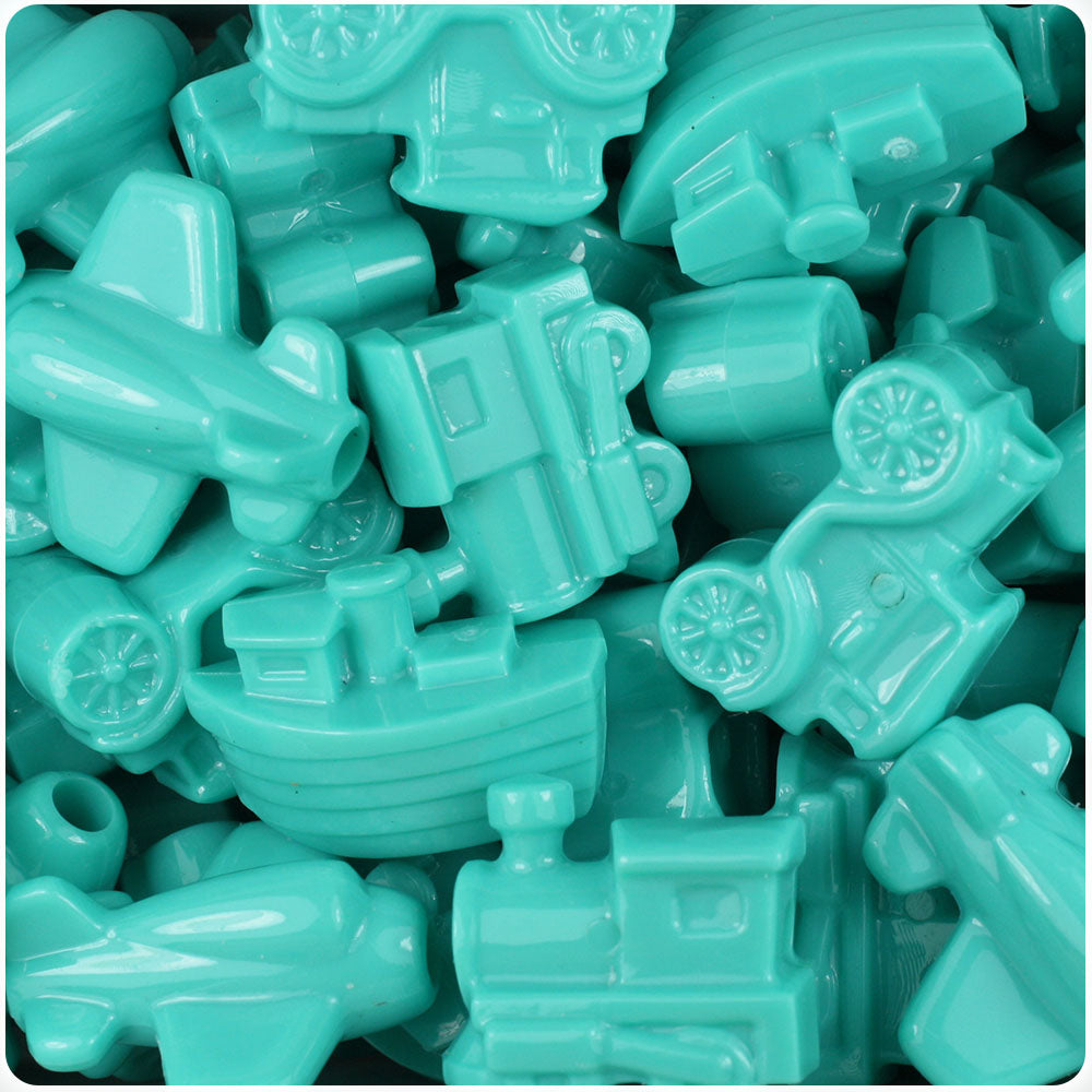 Light Turquoise Opaque Mini Mobile Pony Beads (8pcs)
