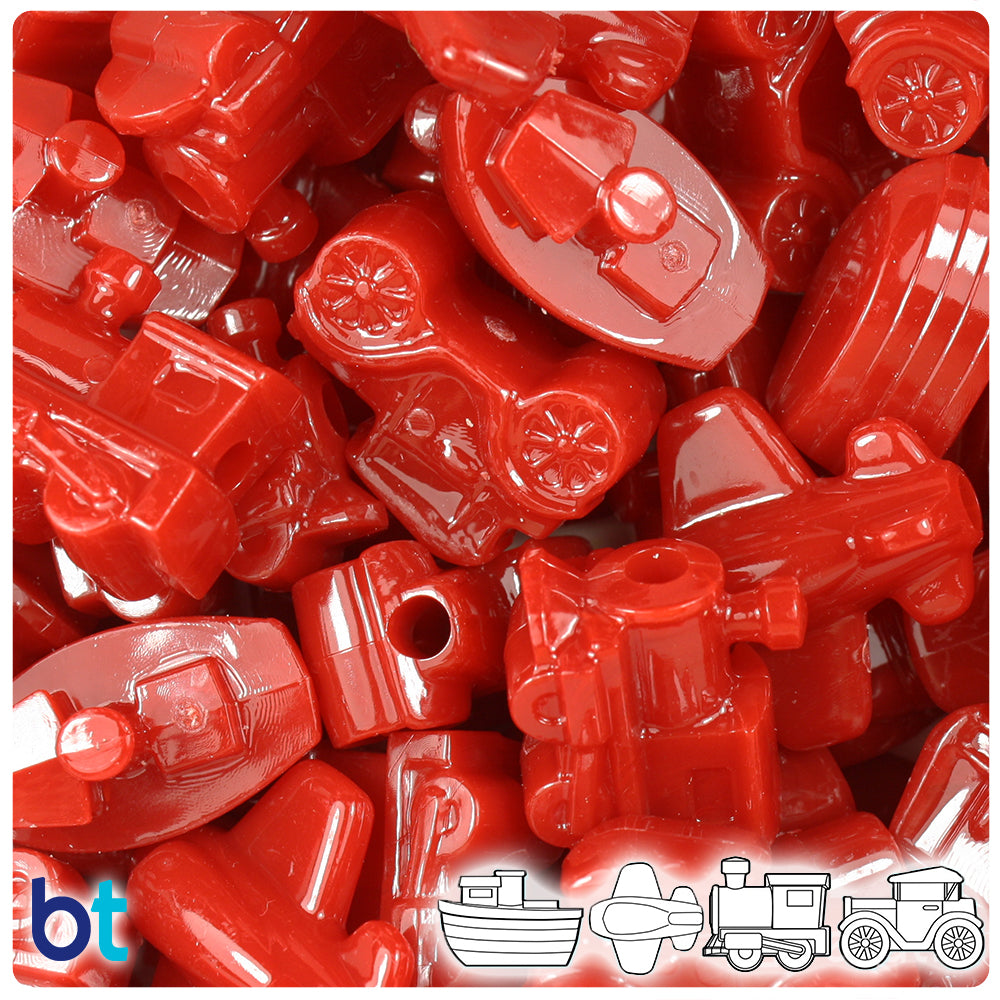 Red Opaque Mini Mobile Pony Beads (2oz)