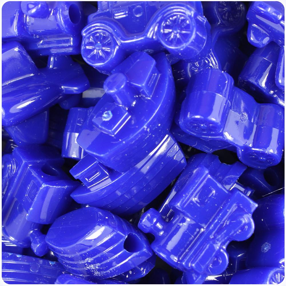 Royal Blue Opaque Mini Mobile Pony Beads (8pcs)