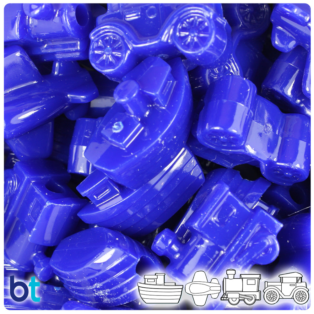 Royal Blue Opaque Mini Mobile Pony Beads (2oz)