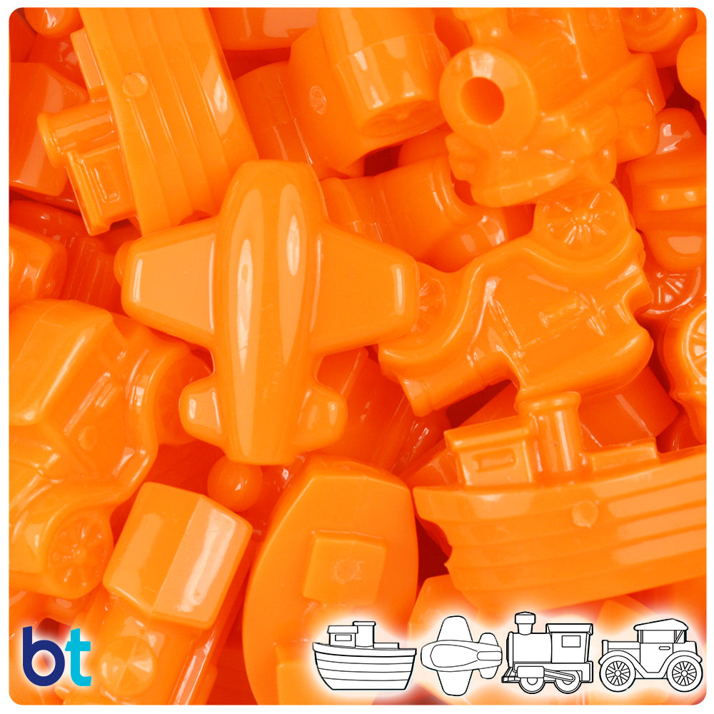 Orange Opaque Mini Mobile Pony Beads (2oz)