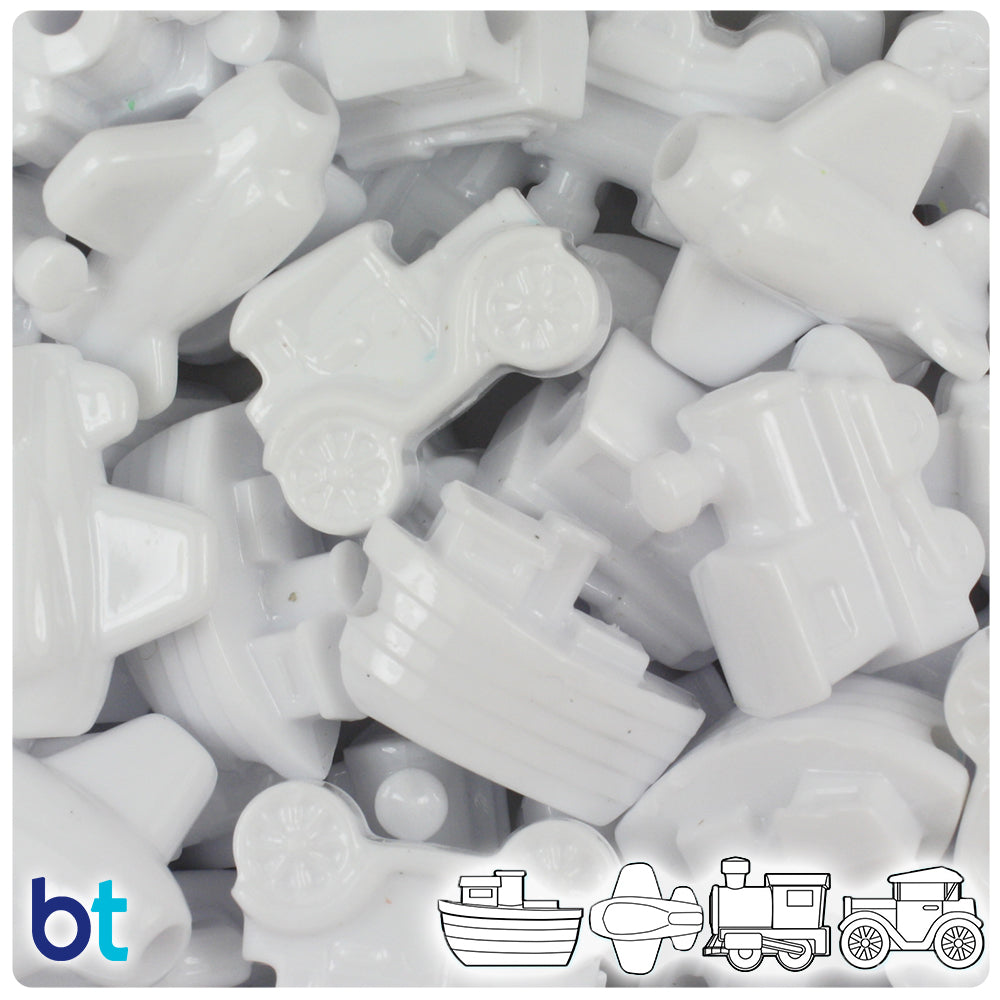 White Opaque Mini Mobile Pony Beads (2oz)