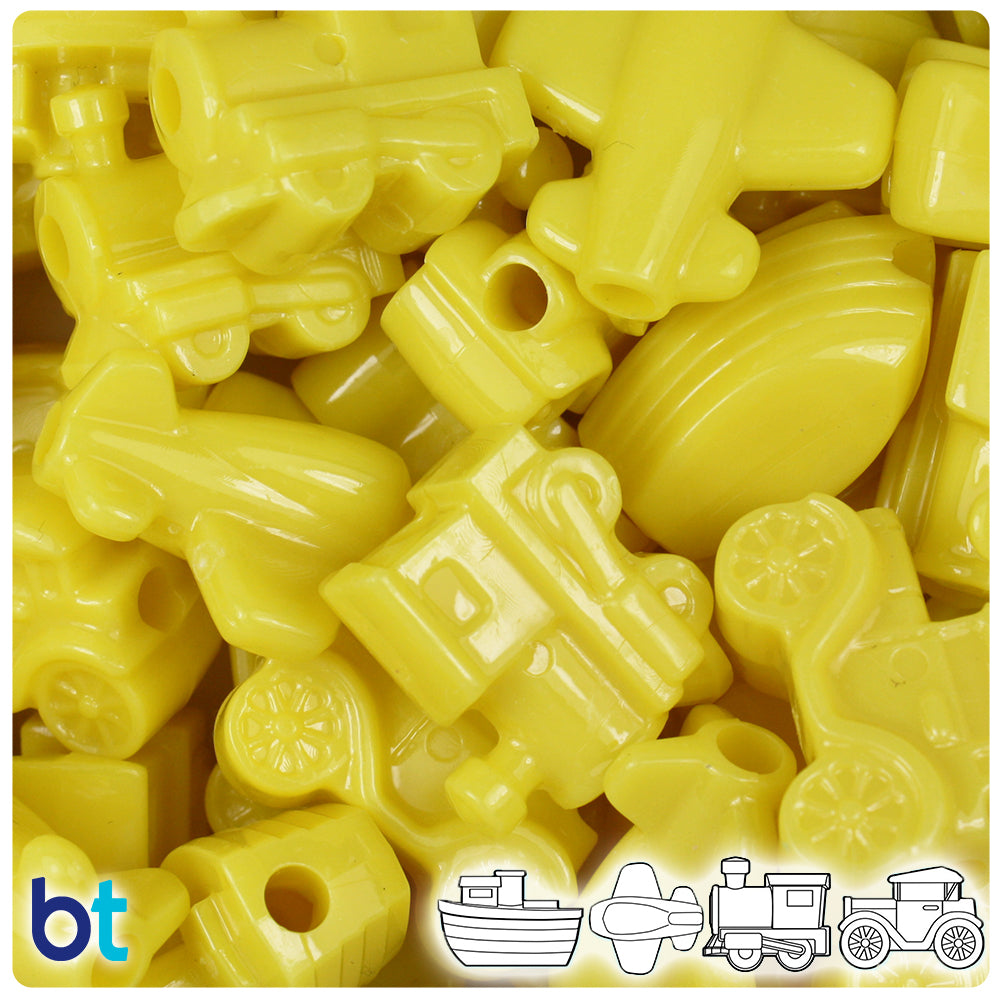 Yellow Opaque Mini Mobile Pony Beads (2oz)