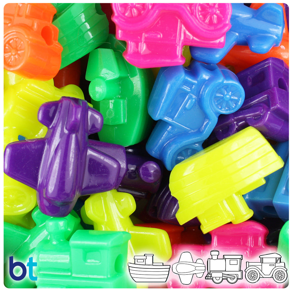 Neon Bright Mix Mini Mobile Pony Beads (2oz)
